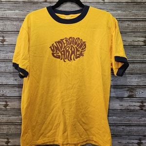 Underground Garage Ringer T-Shirt Yellow & Navy